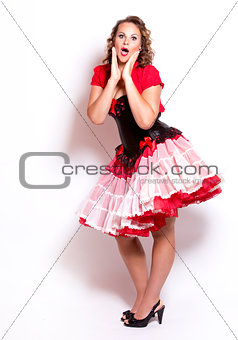 brunette pinup style