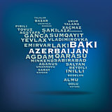 Azerbaijan map made with name of cities