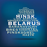 Belarus map made with name of cities