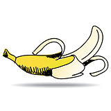 Freehand drawing banana icon