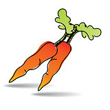 Freehand drawing carrot icon