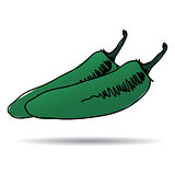 Freehand drawing jalapeno icon