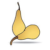 Freehand drawing pear icon