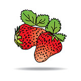 Freehand drawing strawberry icon