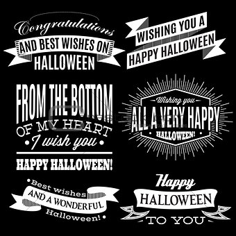 set of labels for Halloween holiday