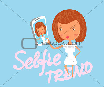 Girl is taking selfie