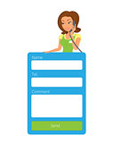 Feedback form for website with female receptionist.