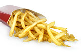 French fries on white