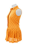 yellow dress on a hanger on a white background