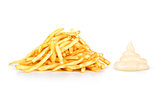 French fries on white