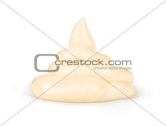 mayonnaise swirl on white background
