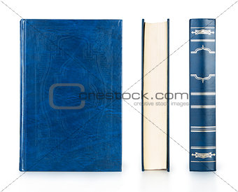 simple blue hardcover book isolated on white background