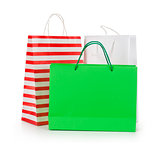 paper shopping bags isolated on white