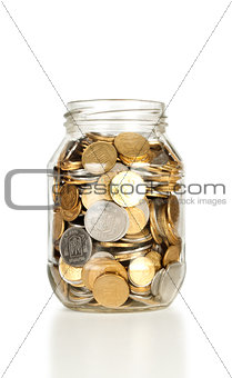Coins Spilled From Jar