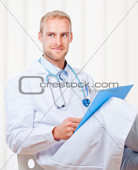 Portrait of a Young Doctor with Stethoscope 