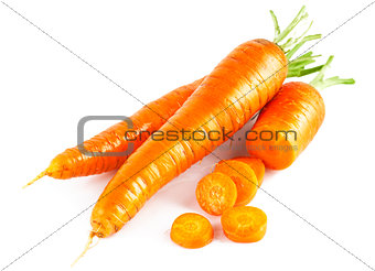 Fresh carrot in section