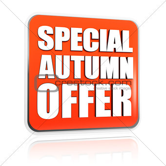 special autumn offer orange banner