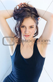 Portrait of a girl in black top