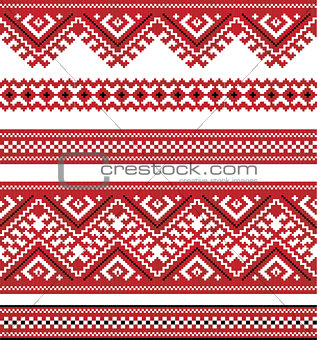 red color embroidered good like handmade cross-stitch ethnic Ukraine pattern