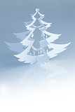 Beautiful white handmade christmas tree silhouette - vertical