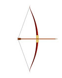 Red bow and arrow