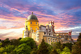 Fairy Palace against sunset sky -  Sintra, Portugal, Europe