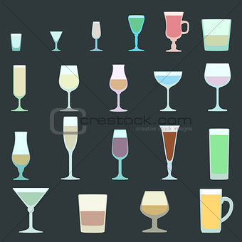 solid colors alcohol glasses set