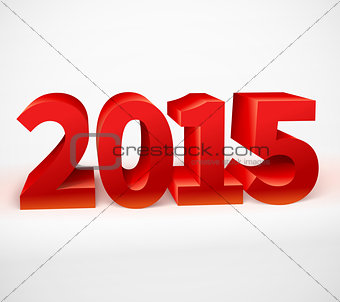 New year 2015 shiny 3d red