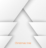 White abstract christmas tree paper applique