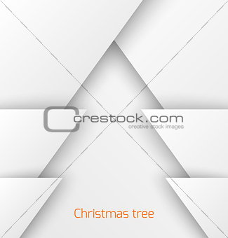 White abstract christmas tree paper applique