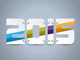 Year 2015 text with striped colors