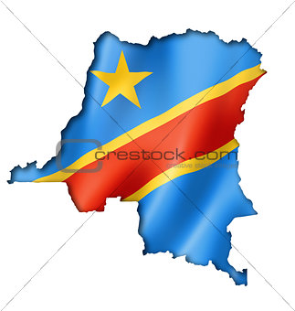 Democratic Republic of the Congo flag map