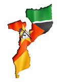 Mozambique flag map