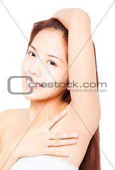 beautiful asian young woman with skin care