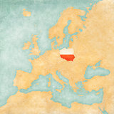 Map of Europe - Poland (Vintage Series)