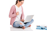 Female student with a laptop