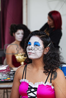 Performer in White Makeup
