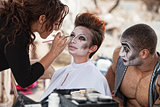 Makeup Artist Working Backstage