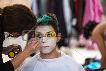 Makeup Artist Paining Clown Face