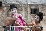 Cirque Clowns Fitting Pink Coat
