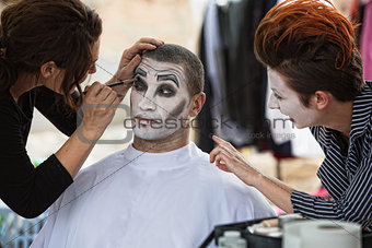 Cirque Clowns Backstage Makeup