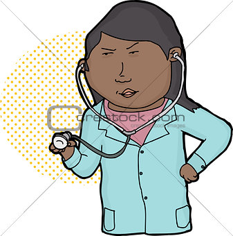 Serious Doctor with Stethoscope