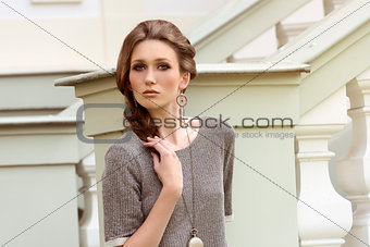 fashion girl in outdoor location 