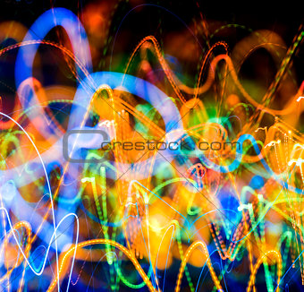 Abstract multicolored blurred lights background