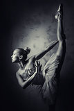 Lovely ballerina, black and white photo