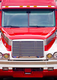 Tractor-trailer truck head-on