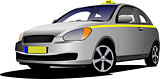 Vector isolated taxi on white background