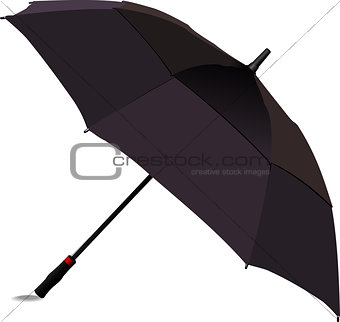 Opened black umbrella. Vector illustration