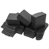 Foldable black paper boxes. Isolated