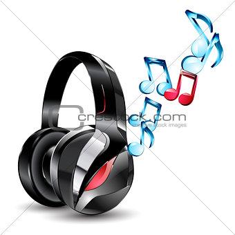 vector illustration of modern big headphones